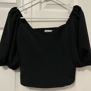 Abercrombie & Fitch Puff Sleeve Crop Top